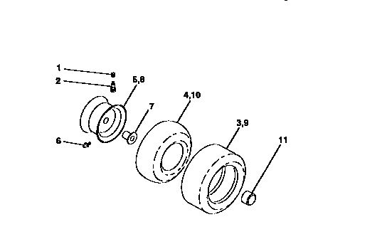 Craftsman 917258557 wheel and tires diagram