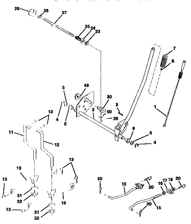 Craftsman 917258557 mower lift diagram
