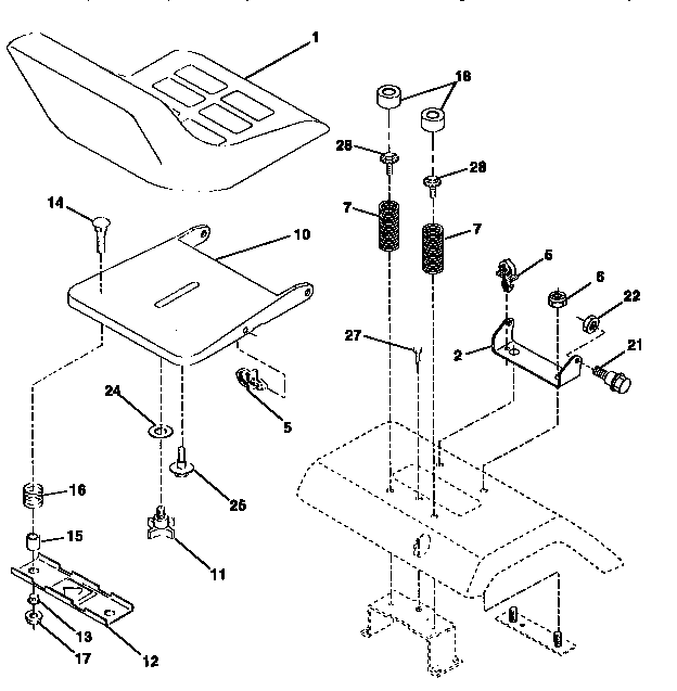 Craftsman 917258592 seat assembly diagram