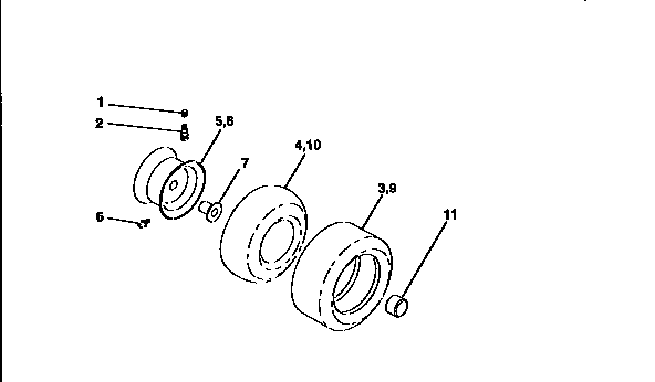 Craftsman 917258592 wheel and tires diagram