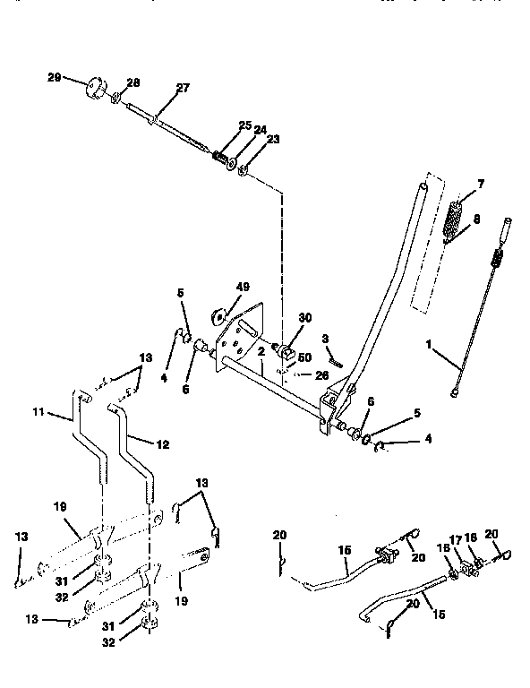 Craftsman 917258672 mower lift diagram