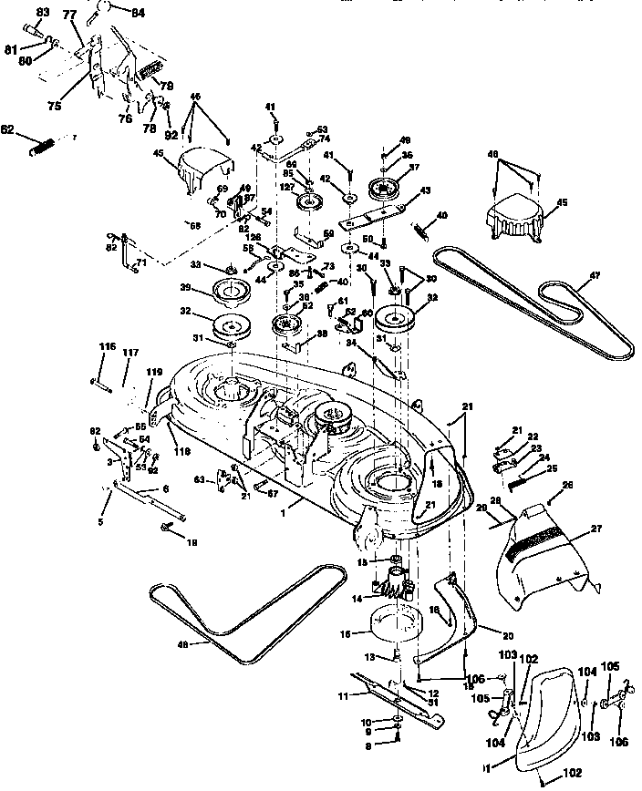 Craftsman 917258672 mower deck diagram