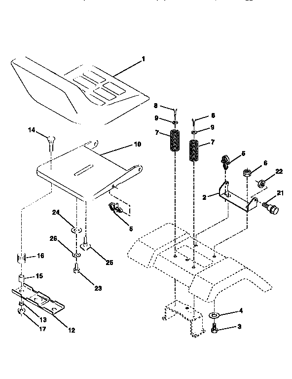 Craftsman 917258672 seat assembly diagram