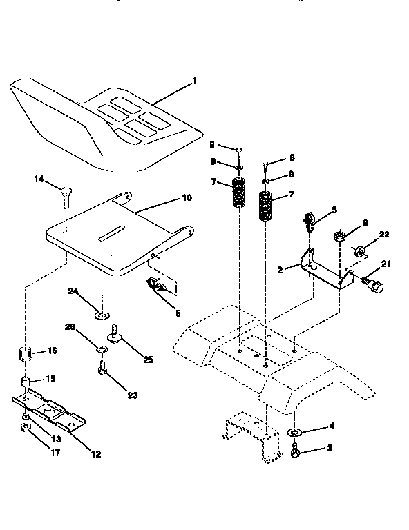 Craftsman 917258103 seat assembly diagram