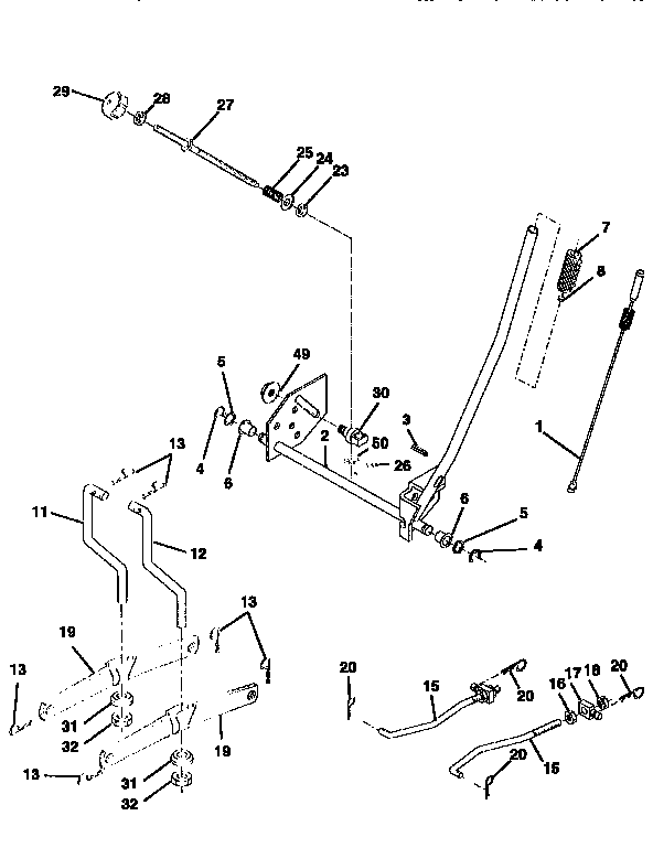 Craftsman 917258564 mower lift diagram