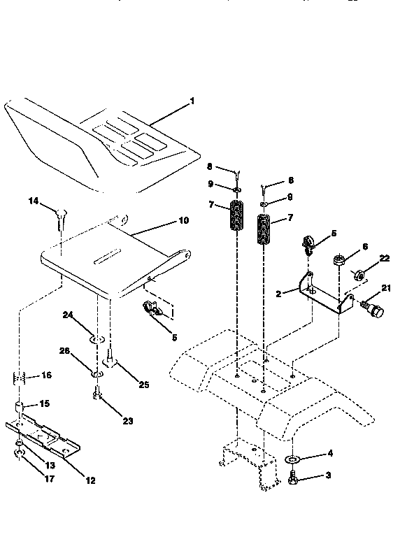 Craftsman 917258564 seat assembly diagram