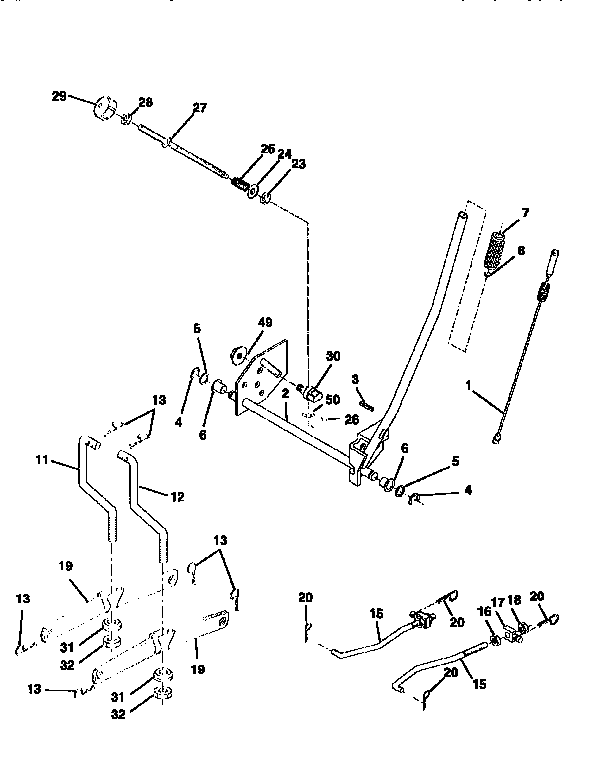 Craftsman 917258662 mower lift diagram