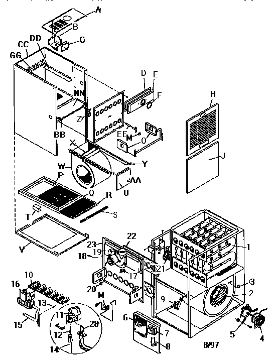 ICP GNJ100N12D2 unit parts diagram