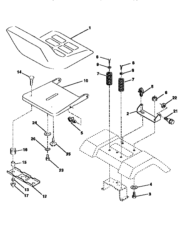 Craftsman 917258112 seat assembly diagram