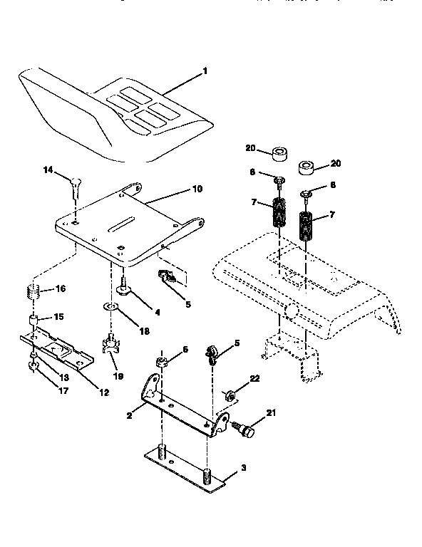 Craftsman 917258972 seat assembly diagram