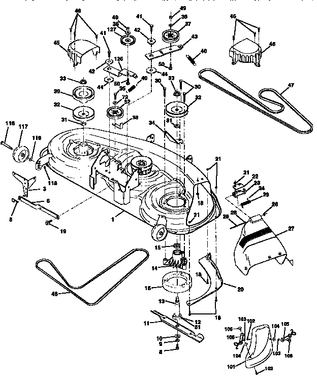 Craftsman 917258972 mower deck diagram