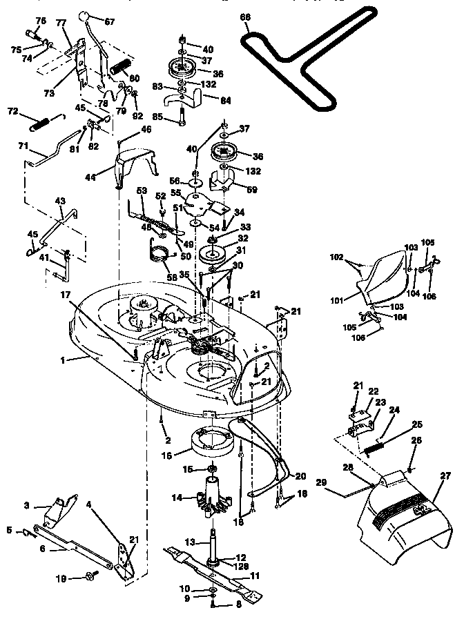Craftsman 917258515 mower deck diagram