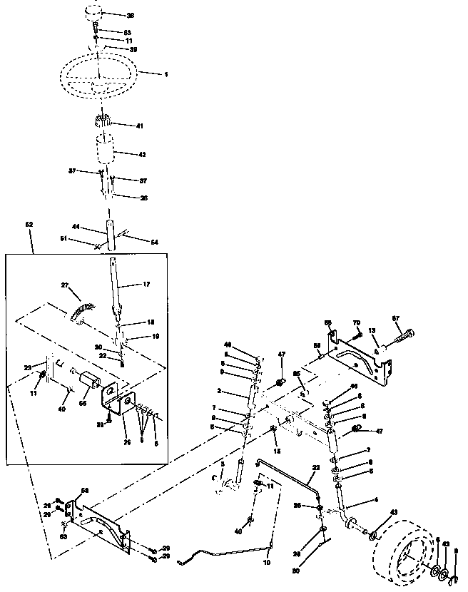 Craftsman 917258565 steering assembly diagram