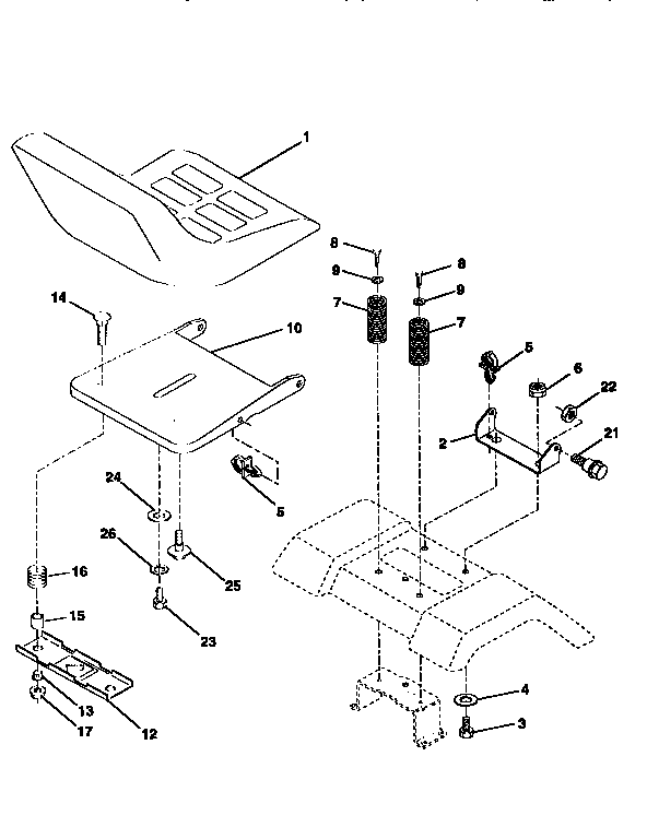 Craftsman 917258565 seat assembly diagram