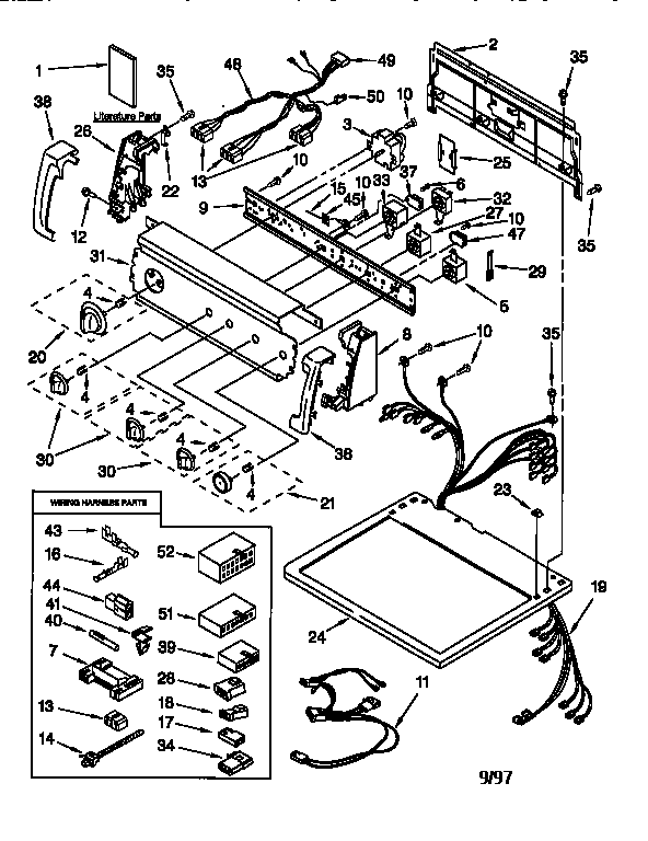 Kenmore 11078934790 top and console diagram