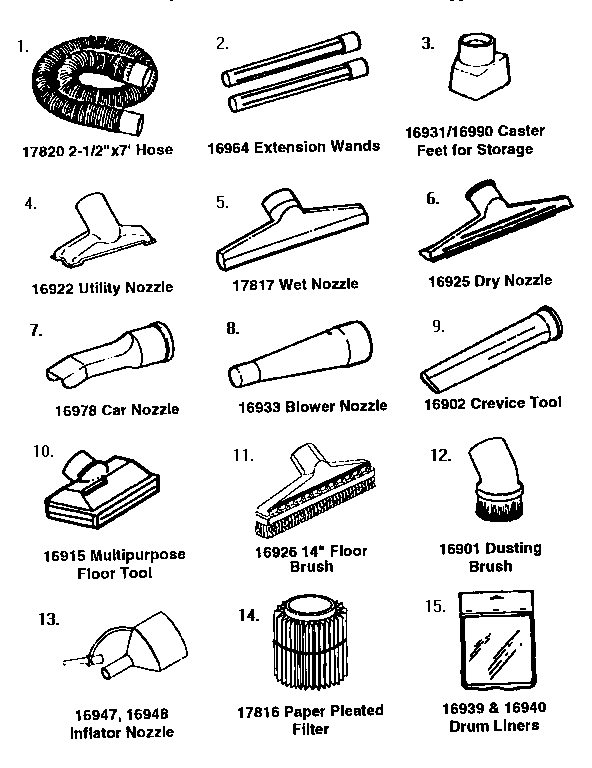 Craftsman 113177670 accessories and attachments diagram