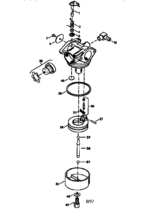 Craftsman 917376290 carburetor no. 632733 diagram