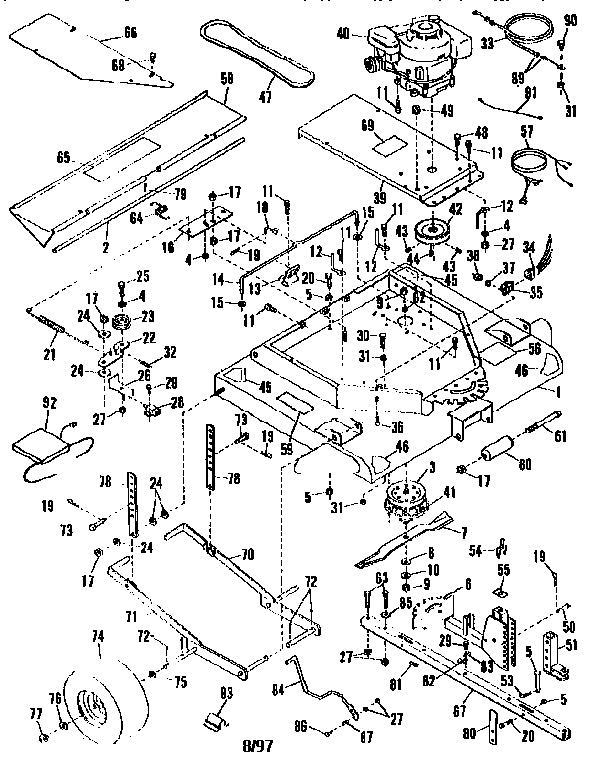 Craftsman 842243290 main frame diagram