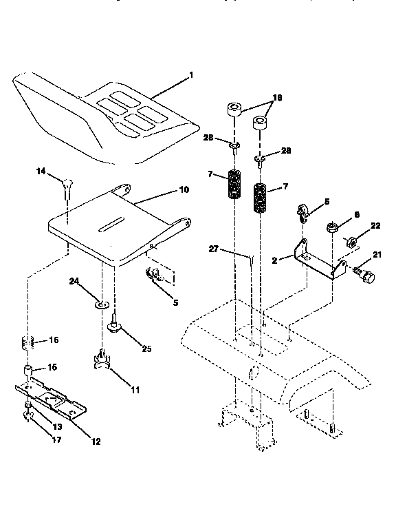 Craftsman 917259581 seat assembly diagram