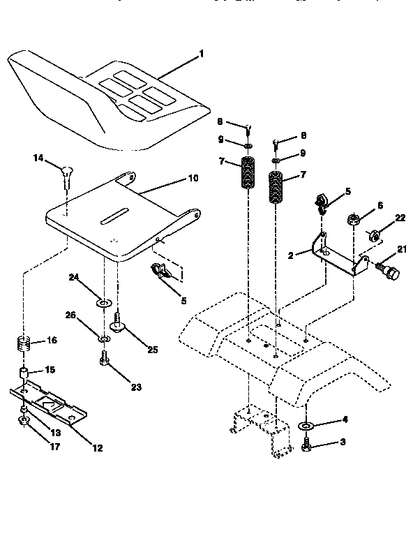 Craftsman 917259522 seat assembly diagram