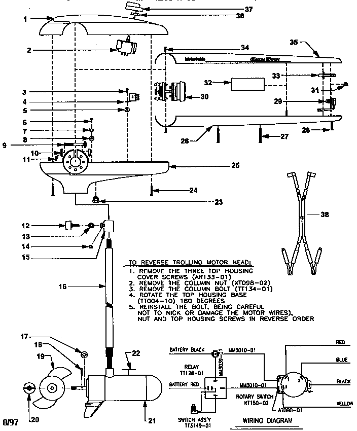Motorguide QS36 unit parts diagram