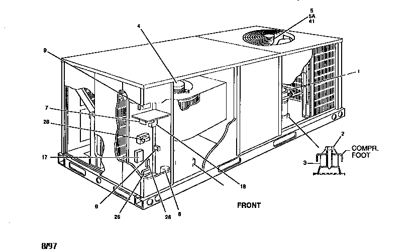 York D4CE060A06 single package cooling units diagram