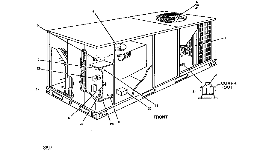 York D4CE048A58 single package cooling units diagram