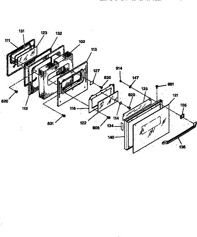 GE JGSP32GEV1BB oven door diagram