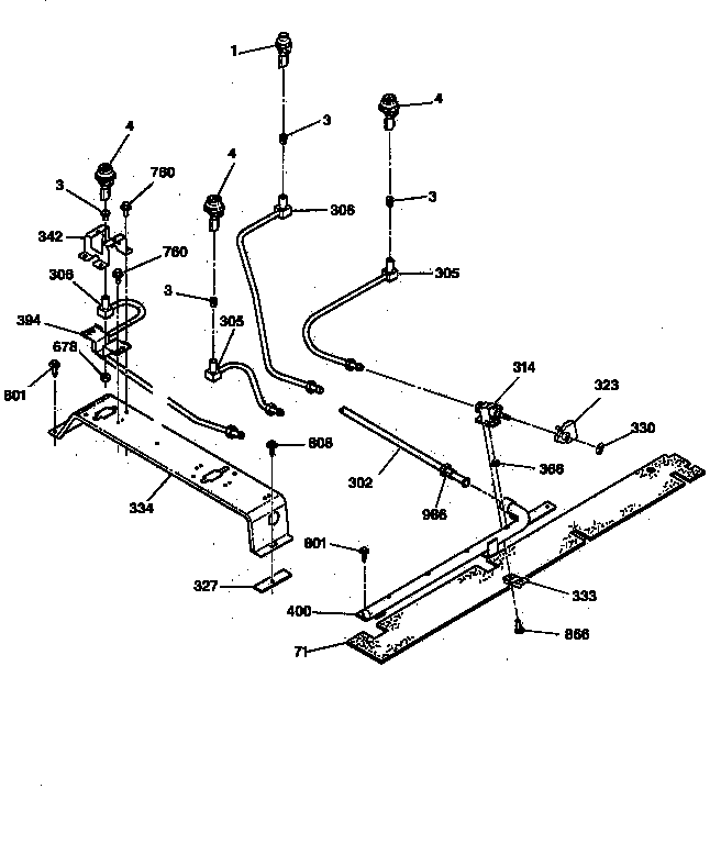 GE JGSP33WEV1WW surface burner parts diagram