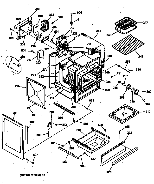 GE JGSP33WEV3WW body parts diagram