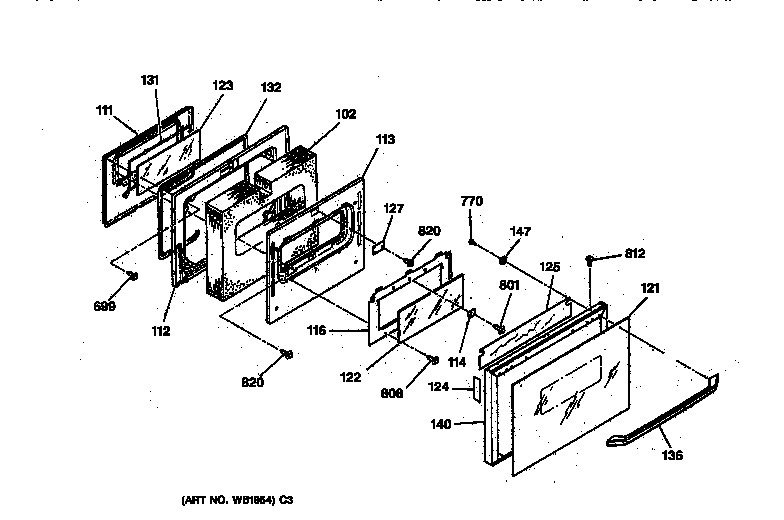 GE JGSP33WEV3WW door diagram