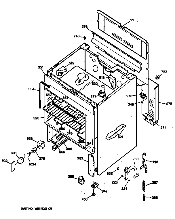 GE JBS27AW2 body parts diagram