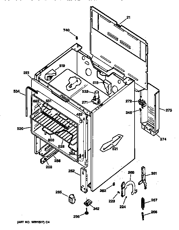 GE JBS03GV3 body parts diagram