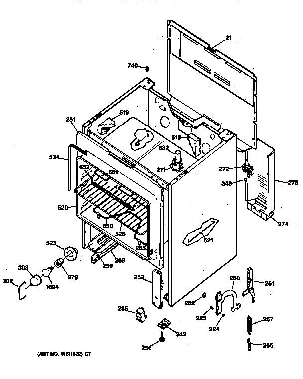 GE JBS26W2 body parts diagram