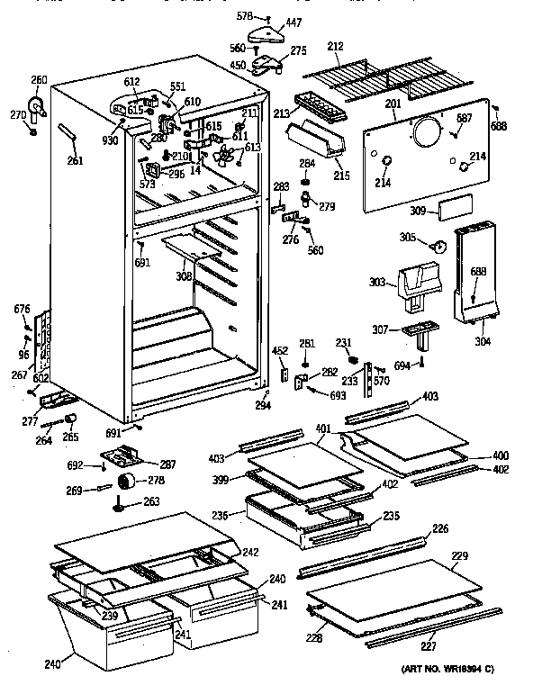 GE TBJ14JAXMRAD cabinet diagram