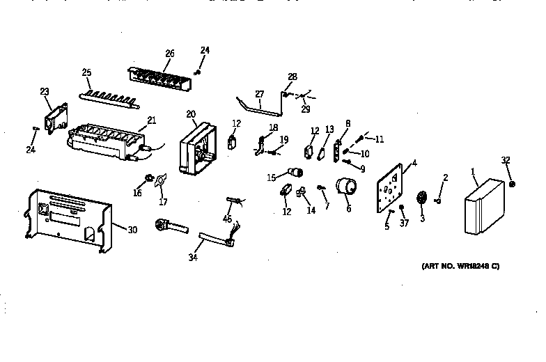 GE TPJ24PRZAWW icemaker wr30x0315 diagram