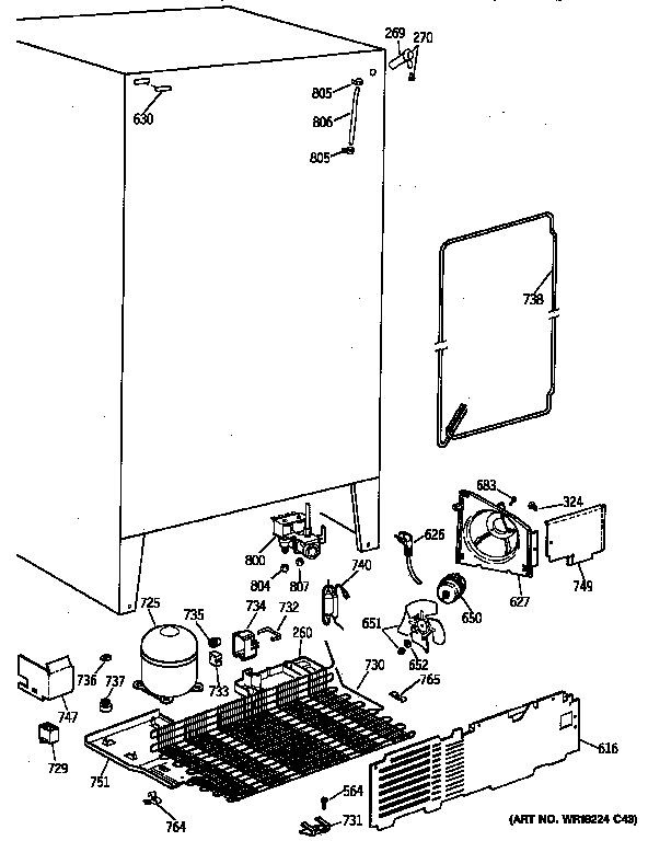 GE TFX22CRXFAA unit parts diagram