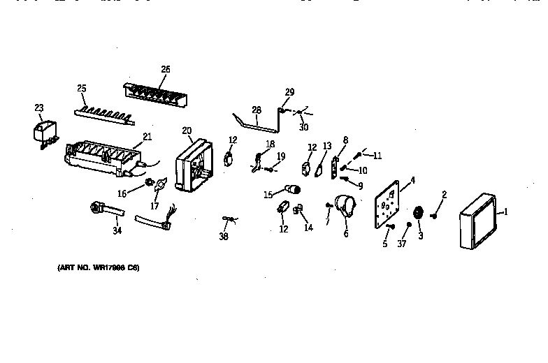 GE TFX22CRXFAA icemaker wr30x0318 diagram