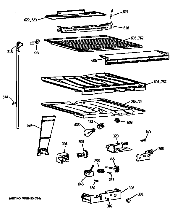 GE TBX21MAZBRAA compartment separator parts diagram