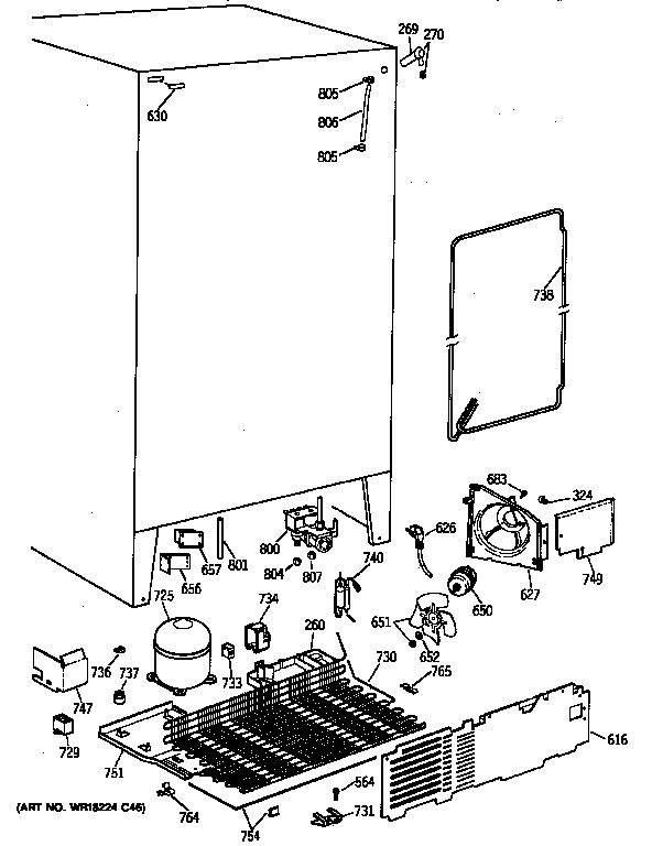GE TFG25PRYFBB unit parts diagram
