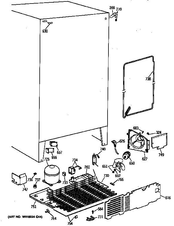GE TFG22JAXFWW unit parts diagram