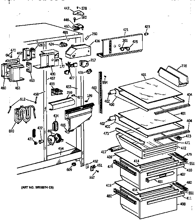 GE TFG22JRXFWW fresh food section diagram