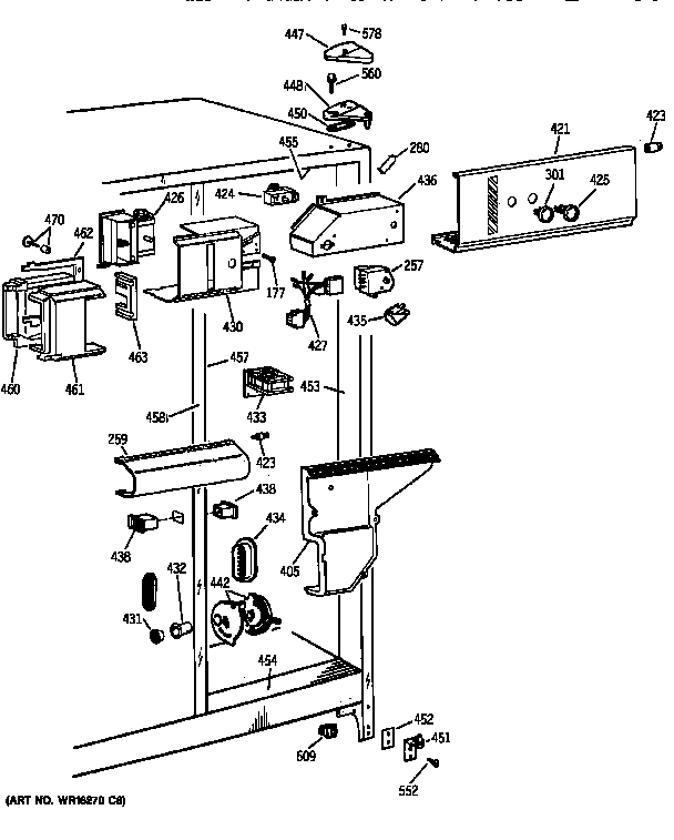 GE TFG25PAYFWW fresh food section diagram
