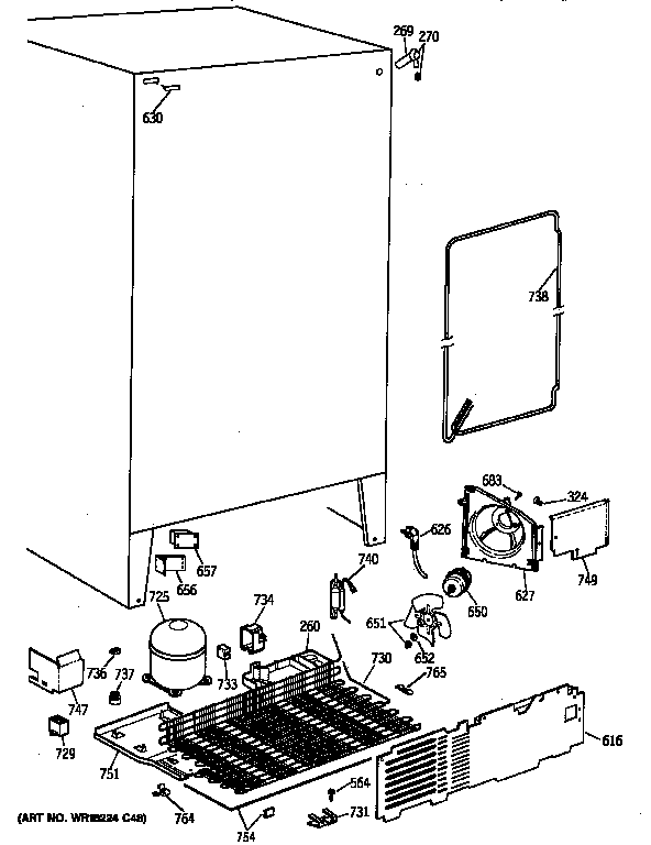 GE TFG25PAYFWW unit parts diagram