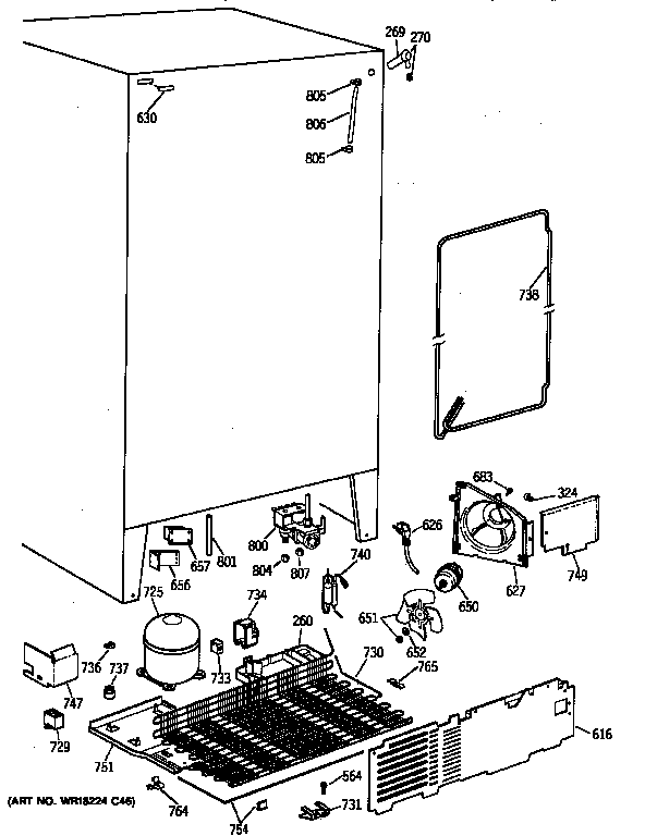 GE TFG25PEYFWH unit parts diagram
