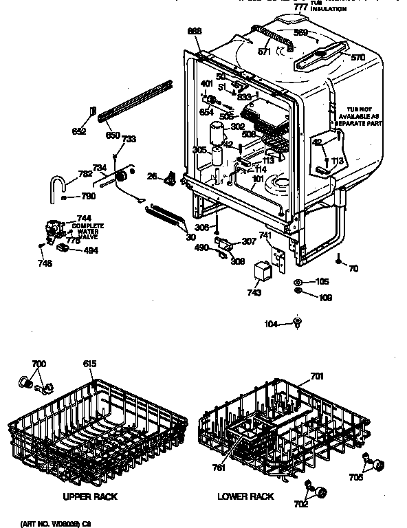 GE GSD900X-72BA body parts diagram