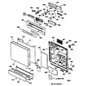 GE GSD4930X72WW escutcheon & door assembly diagram