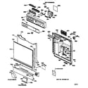 GE GSD1350X72 escutcheon & door assembly diagram