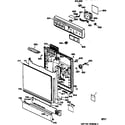GE GSD500X-73WB escutcheon & door assembly diagram
