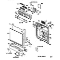 GE GSD830X-73WW escutcheon & door assembly diagram